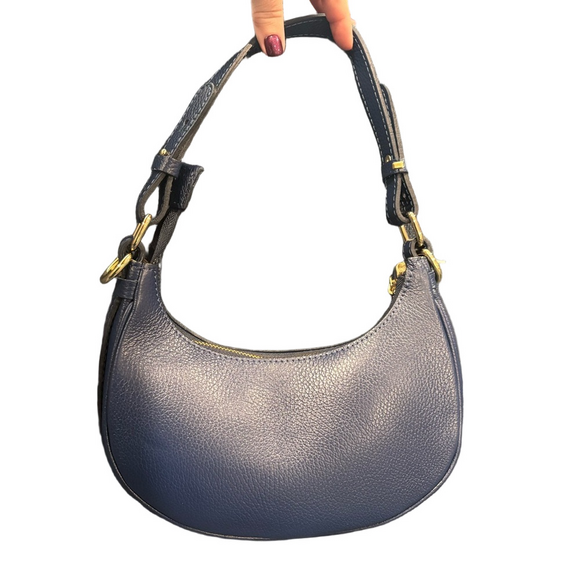 Italian Leather Shoulder Bag Blue | Made in Italy | Greece Purchase | NWOT - Picture 3 of 12